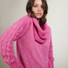 Tour de cou en viscose et baby alpaga - Gulliver 7083 pivoine - 26 Rose foncé