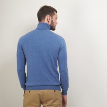 Pull col roulé en cachemire - Bruno 7041 baltique - 06 Bleu moyen