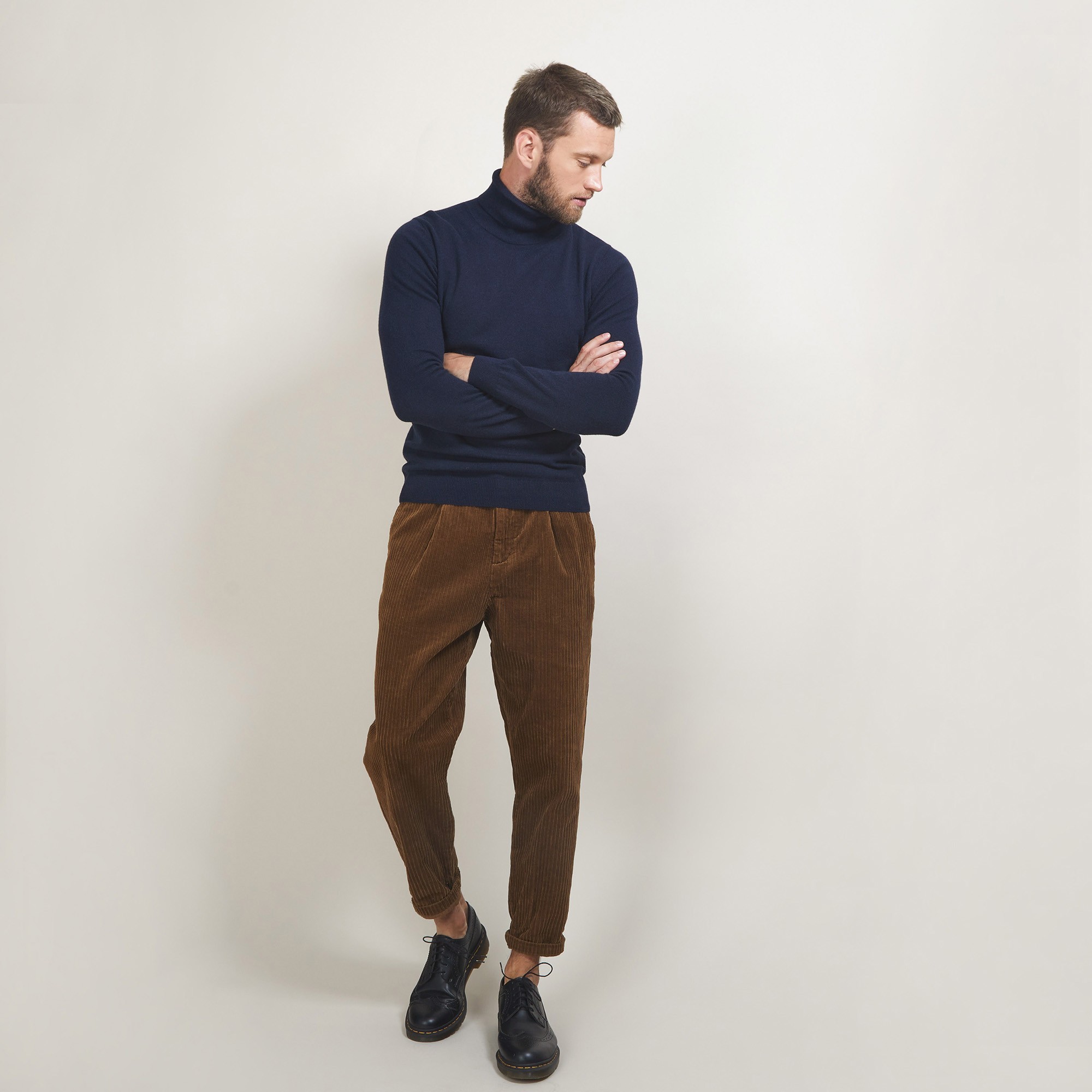 Pull col roulé en cachemire - Bruno 7040 marine - 05 Bleu marine