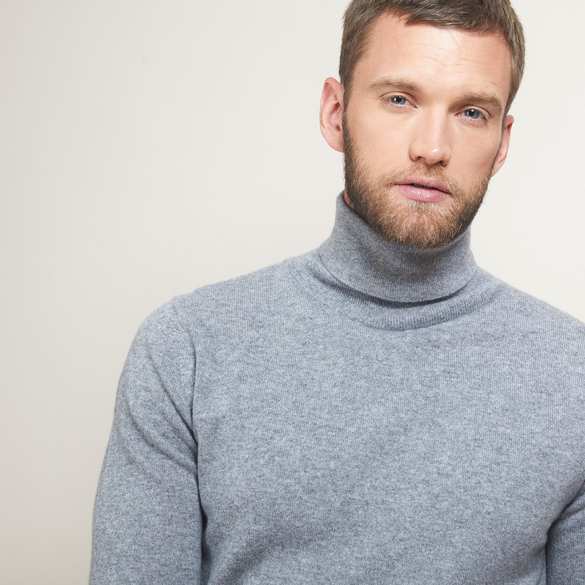 Pull col roulé en cachemire - Bruno 7012 volute - 09 Gris moyen