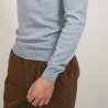Pull col rond en coton cachemire - Burton 7012 volute - 09 Gris moyen