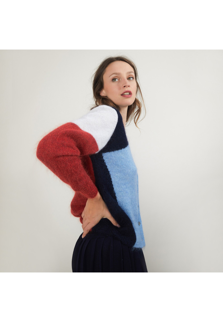 Cardigan Mohair com decote em V - Floria