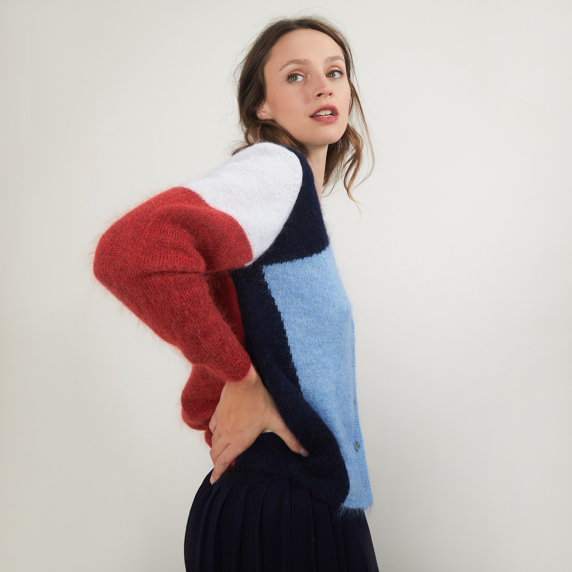 Cardigan col V en mohair - Flora