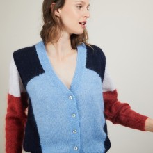Cardigan col V en mohair - Flora