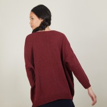 V-neck loose-fitting jumper in wool and silk - Baba