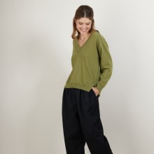 Cashmere V-neck sweater with slits - Barnabe