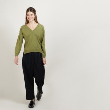 Cashmere V-neck sweater with slits - Barnabe