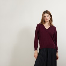Cashmere V-neck sweater with slits - Barnabe