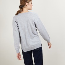 Cashmere V-neck sweater with slits - Barnabe