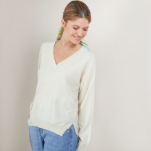 Cashmere V-neck sweater with slits - Barnabe
