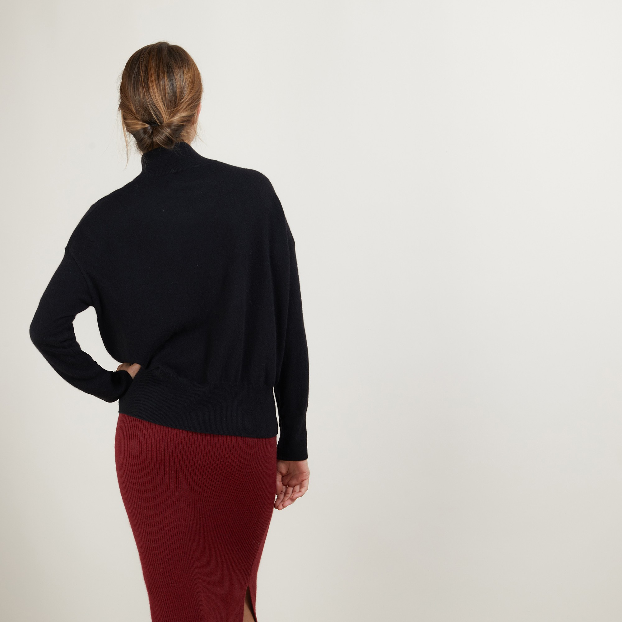 Pull col montant en cachemire - Bassa 7084 opale - 24 Rose clair