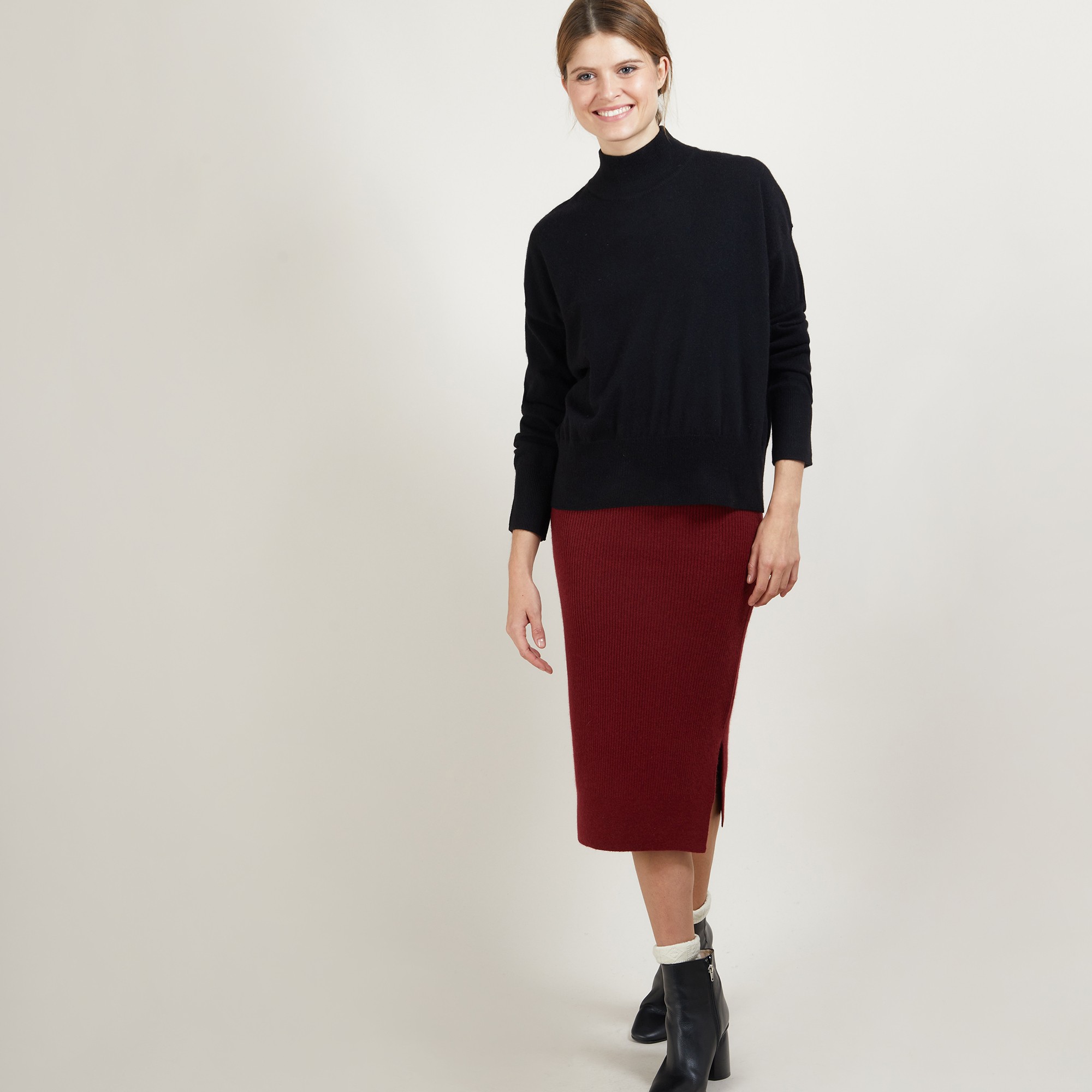 Pull col montant en cachemire - Bassa 7084 opale - 24 Rose clair