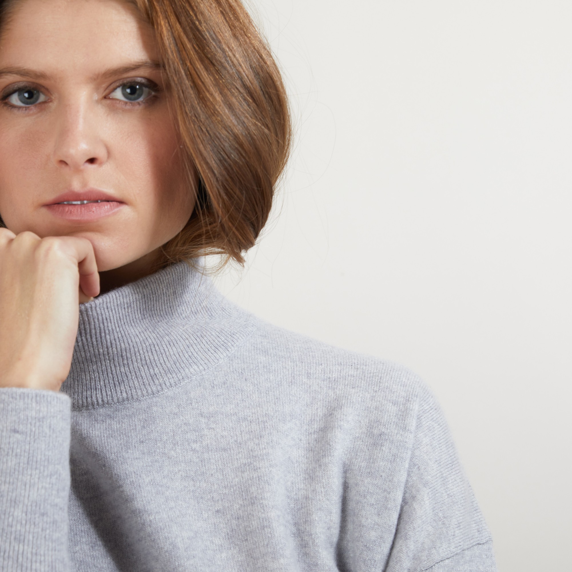Pull col montant en cachemire - Bassa 7084 opale - 24 Rose clair