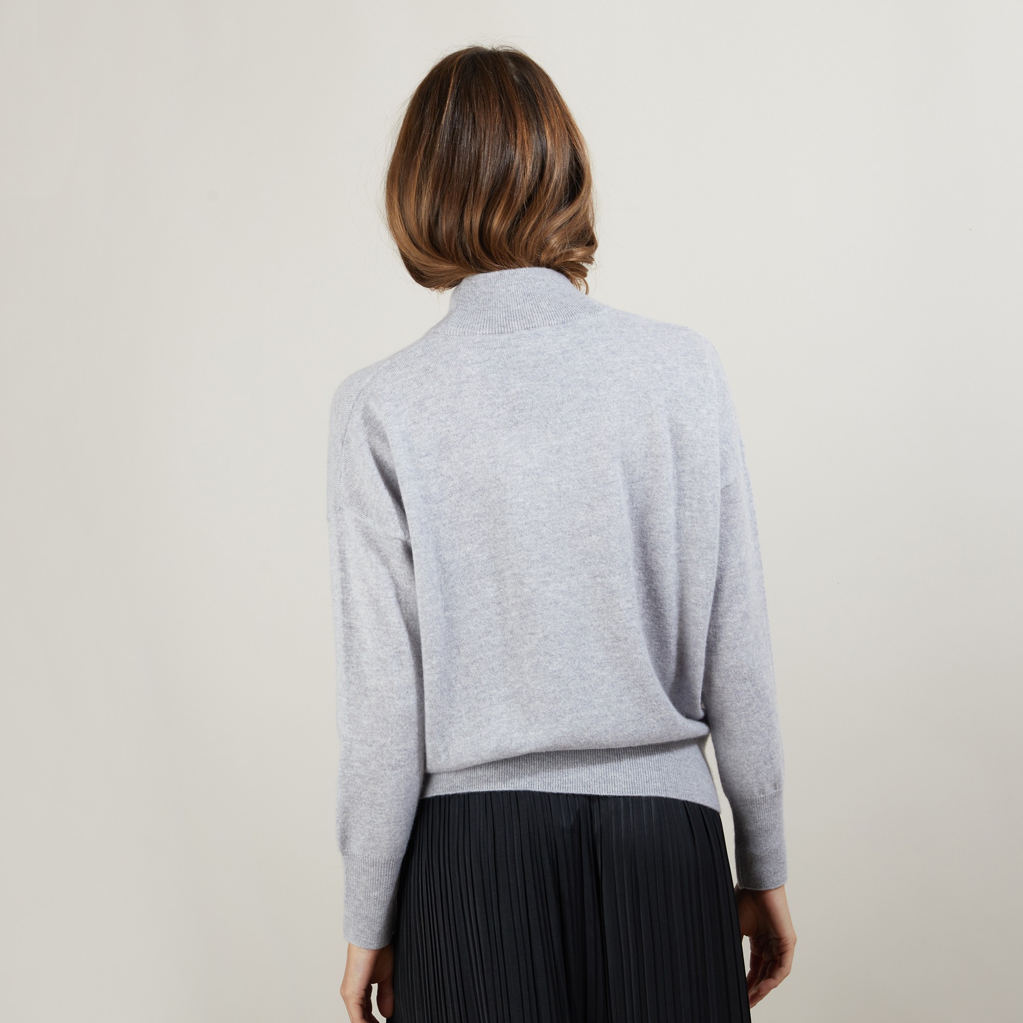 Pull col montant en cachemire - Bassa 7084 opale - 24 Rose clair