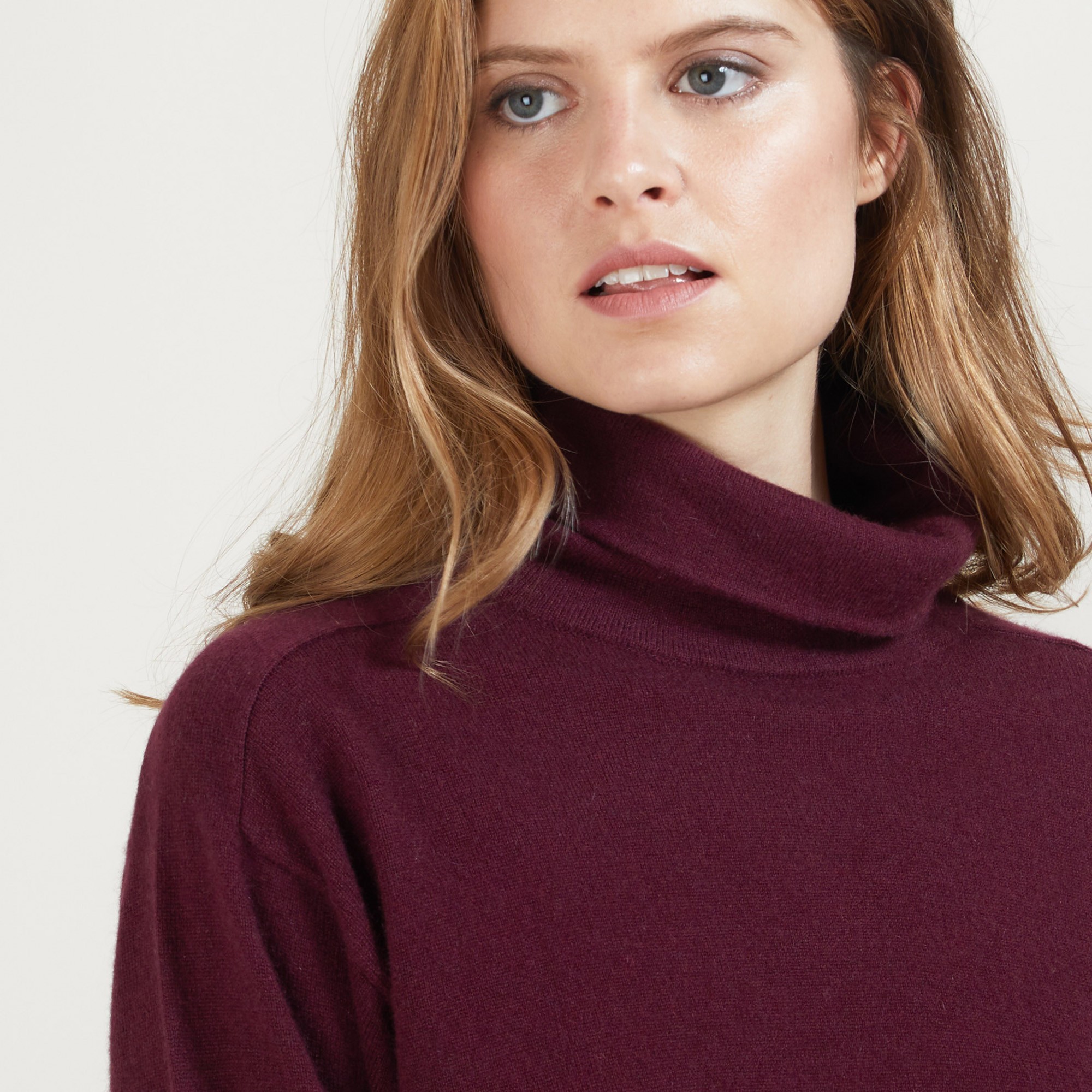 Pull emmanchures marteau en cachemire - Beverly 7085 damas- 18 Violet foncé