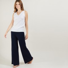 Débardeur col v en laine - Blanchette 7083 pivoine - 26 Rose foncé