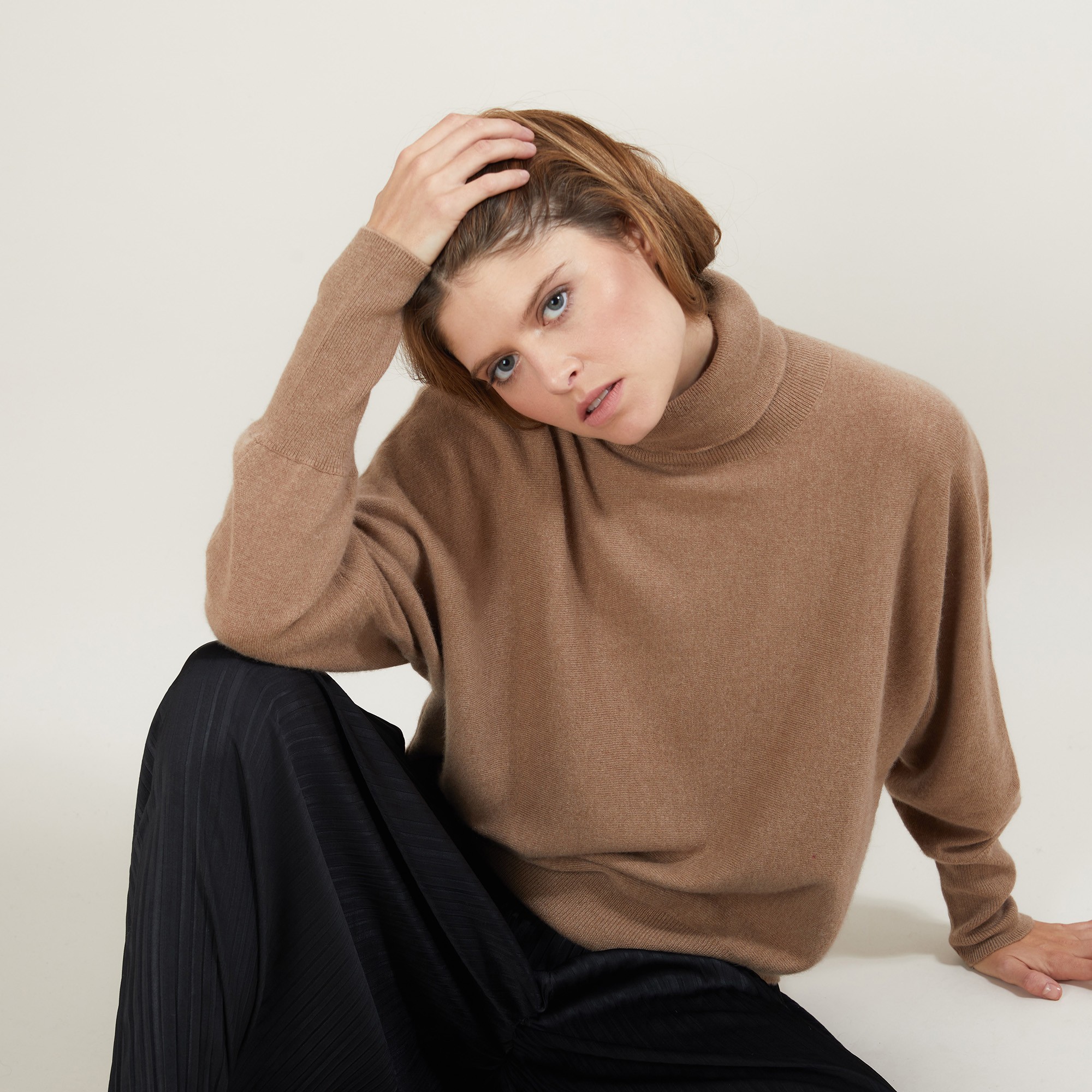 Pull col roulé en cachemire - Bob 7081 fusion - 15 Orange