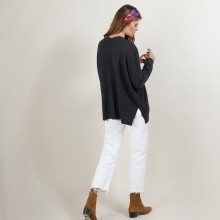 V-neck cashmere sweater with slits - Brendao