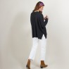Pull en cachemire col V avec fentes - Brendao 7011 ombre - 10 Gris foncé