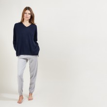 V-neck cashmere sweater with slits - Brendao
