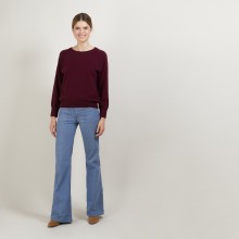 Cashmere round neck sweater with hammer armholes - Bree