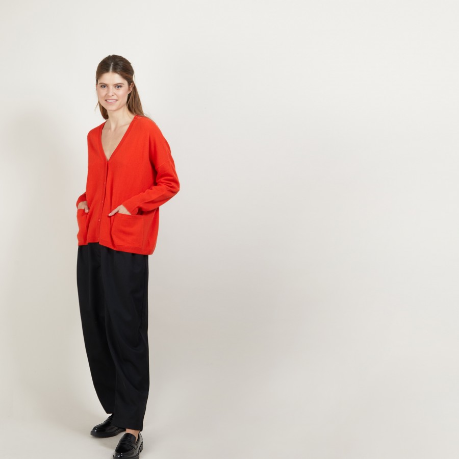 Cardigan de cashmere com decote em V - Brunne