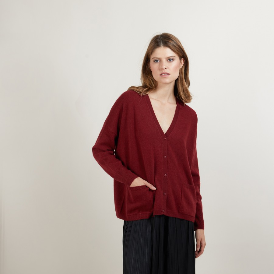 Cardigan de cashmere com decote em V - Brunne