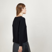 Pull court col V en cachemire - Balba 7010 noir - 01 Noir