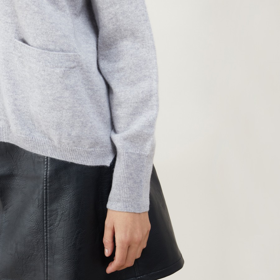 Short cashmere V-neck sweater - Balba