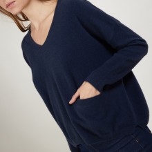 Short cashmere V-neck sweater - Balba