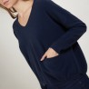 Pull court col V en cachemire - Balba 7040 marine - 05 Bleu marine
