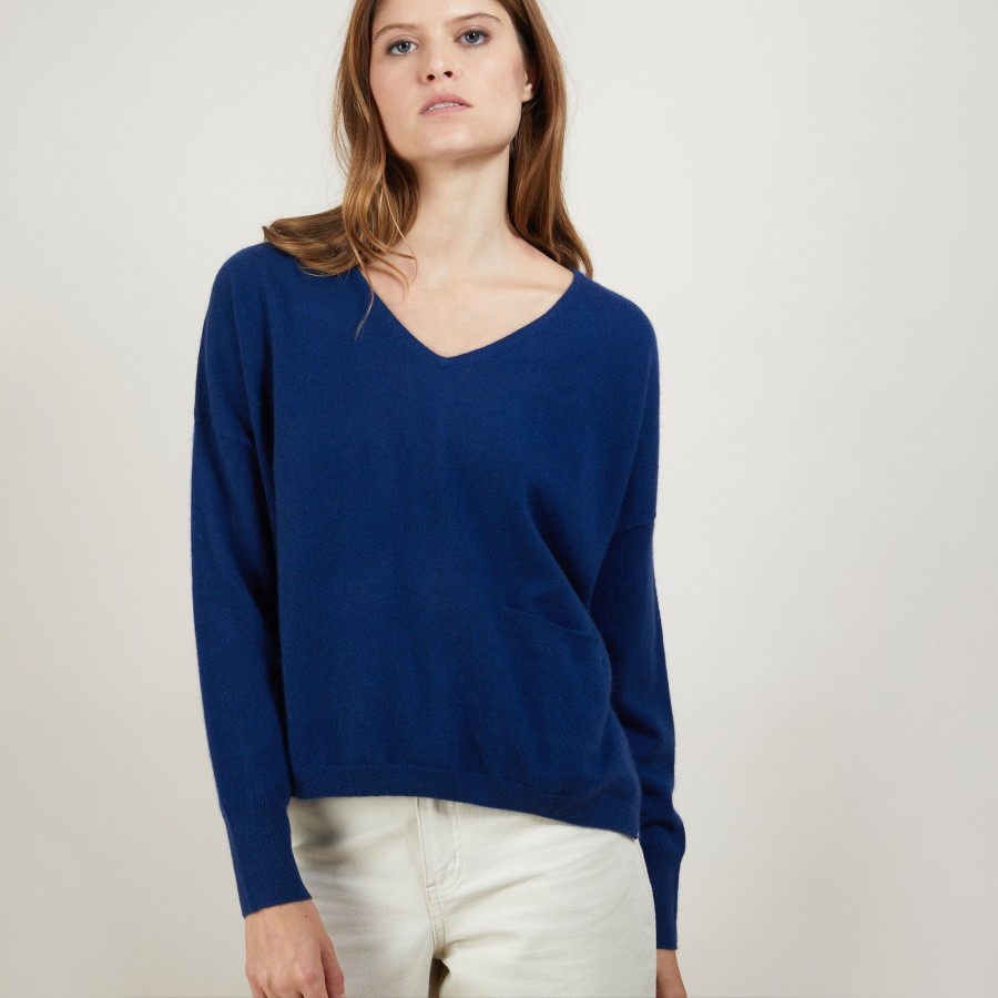 Short cashmere V-neck sweater - Balba