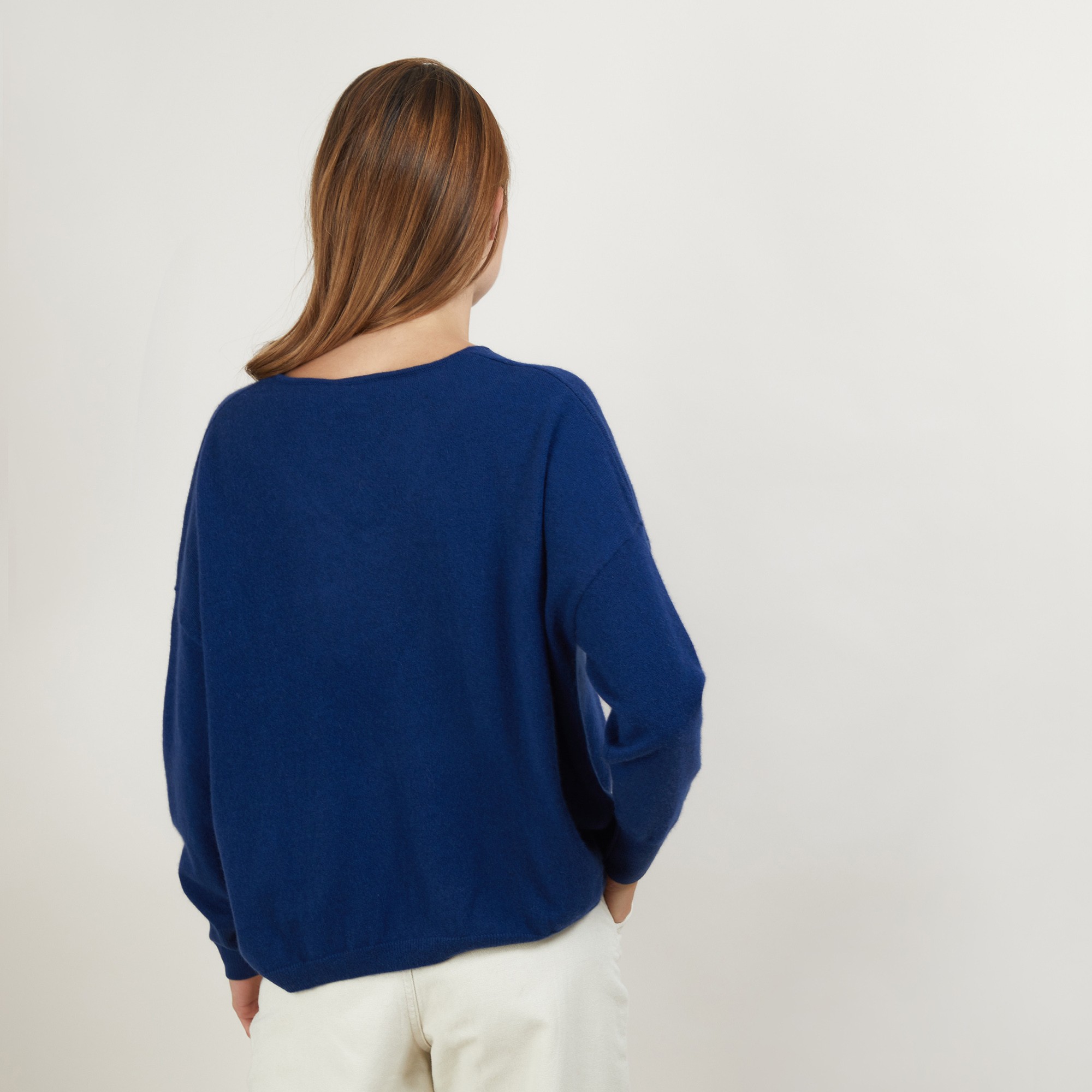 Short cashmere V-neck sweater - Balba