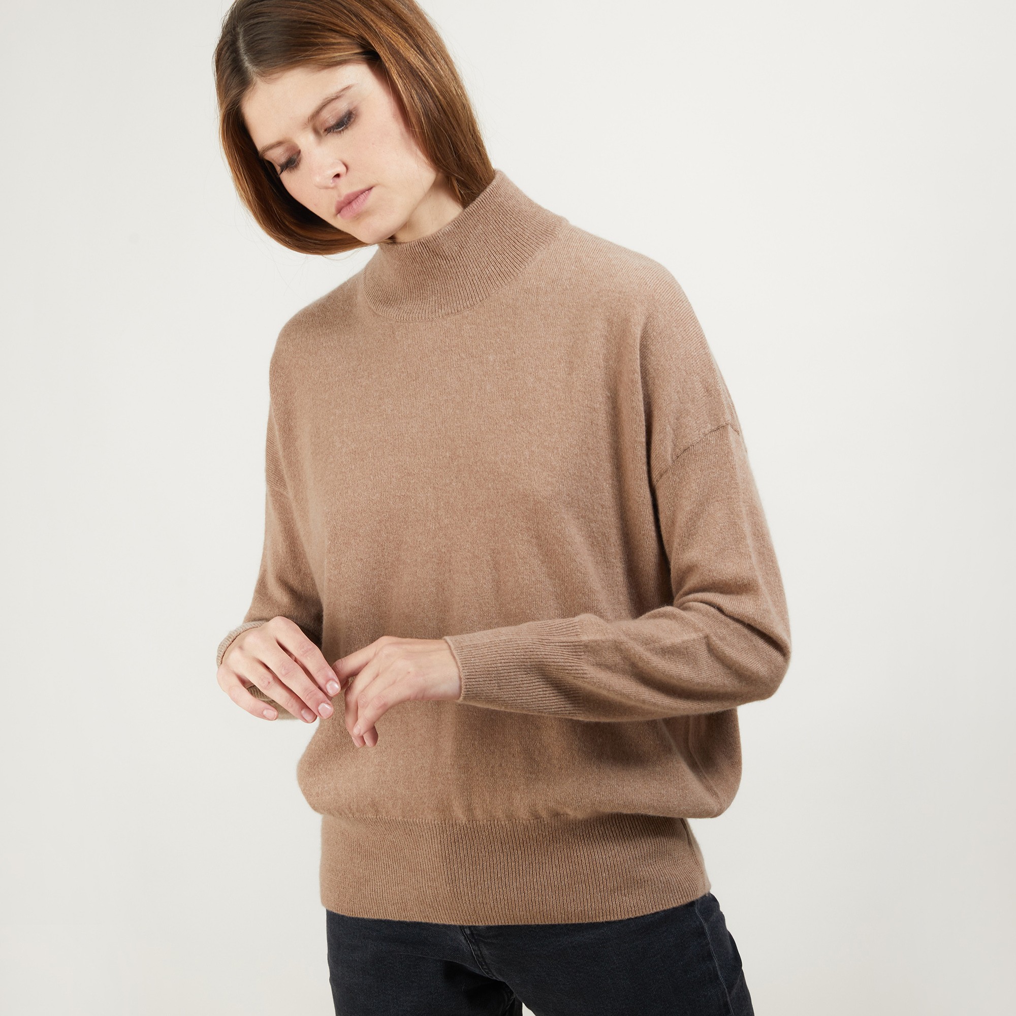 Pull col montant en cachemire - Bassa 7084 opale - 24 Rose clair