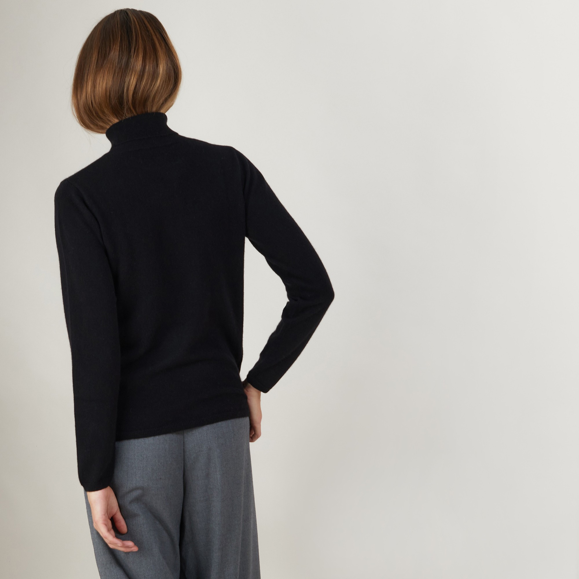 Pull col roulé en cachemire - Bauhaus 7010 noir - 01 Noir
