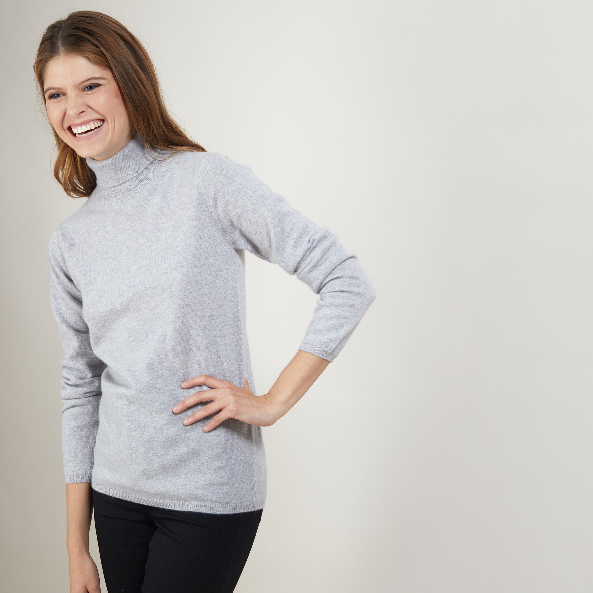 Pull col roulé en cachemire - Bauhaus 7013 vapeur - 09 Gris moyen