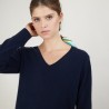Pull col V en cachemire - Bertille 7040 marine - 05 Bleu marine