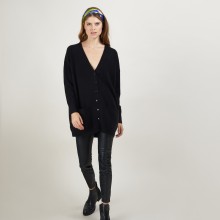 Long cardigan à poches en cachemire - Blush 7040 marine - 05 Bleu marine