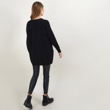 Long cardigan with pockets in cashmere - Blush