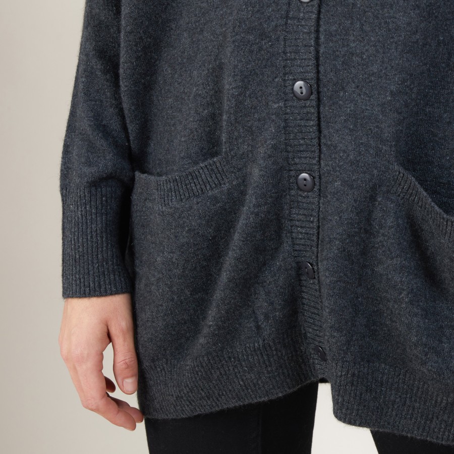 Long cardigan with pockets in cashmere - Blush