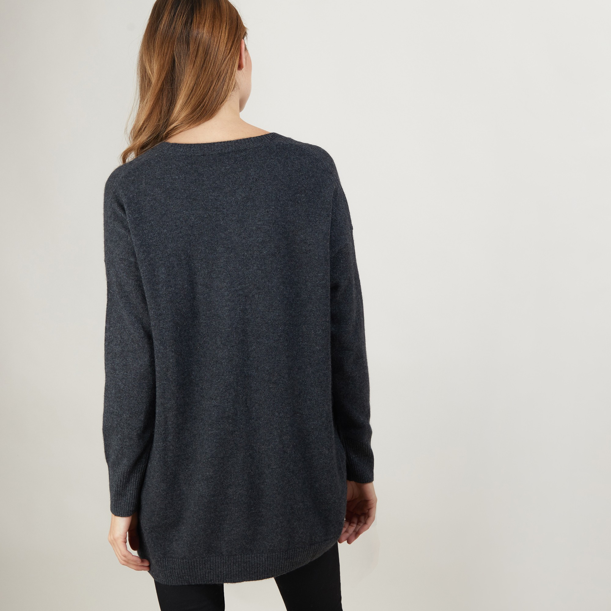 Long cardigan with pockets in cashmere - Blush