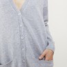 Long cardigan à poches en cachemire - Blush 7040 marine - 05 Bleu marine