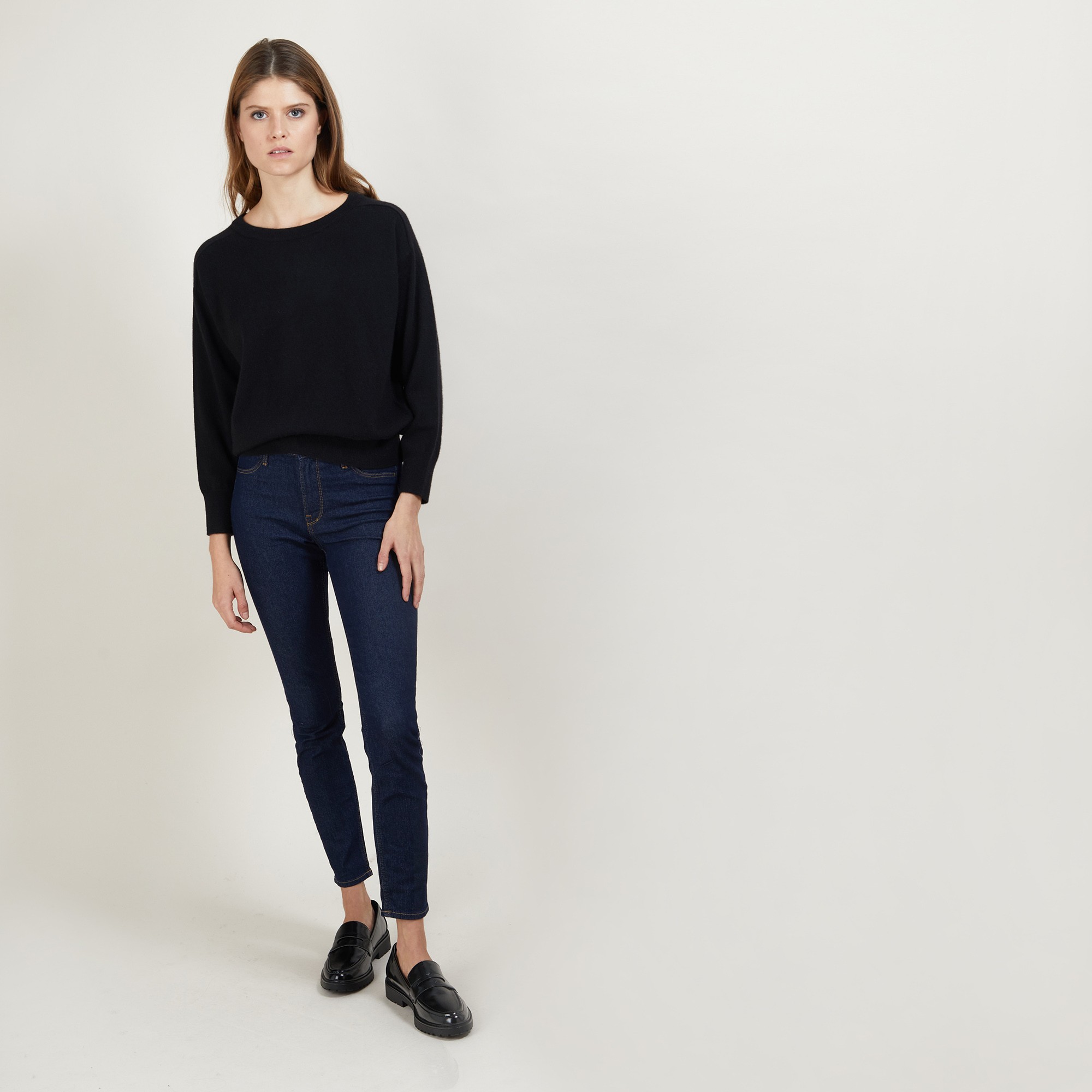 Pull col rond emmanchures marteau en cachemire - Bree 