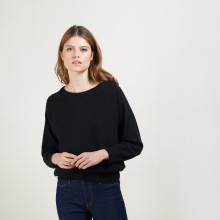 Cashmere round neck sweater with hammer armholes - Bree