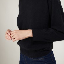 Cashmere round neck sweater with hammer armholes - Bree
