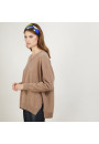 Pull en cachemire col V avec fentes - Brendao 7011 ombre - 10 Gris foncé