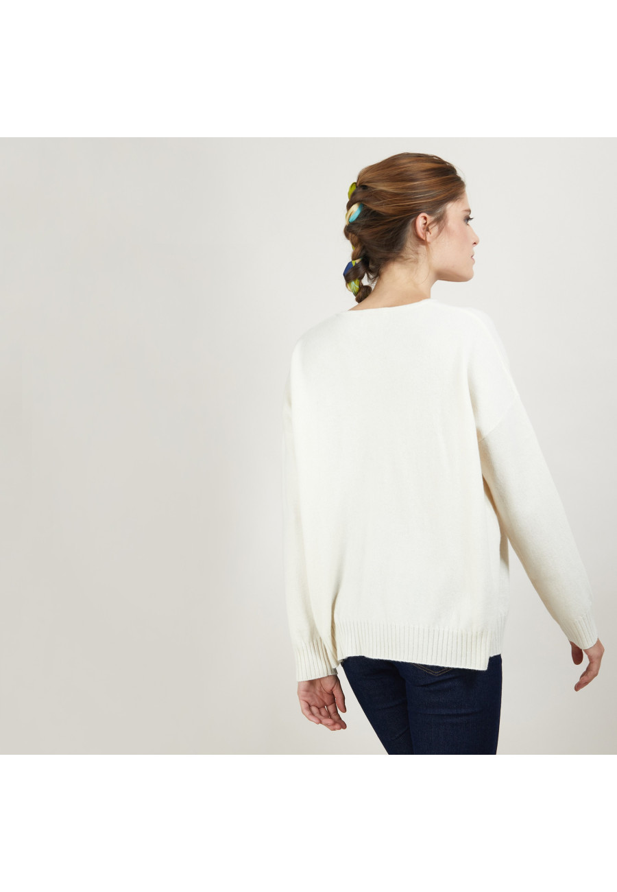 Pull ample en cachemire boutons épaule - Brook