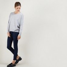 Pull ample en cachemire boutons épaule - Brook 7013 vapeur - 09 Gris moyen