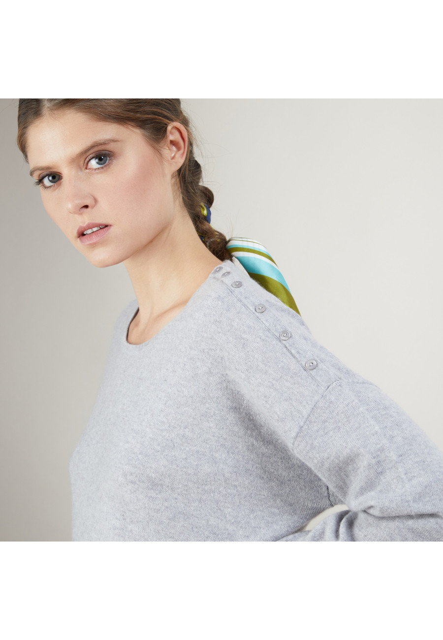Pull ample en cachemire boutons épaule - Brook