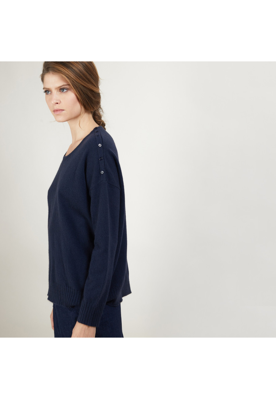 Pull ample en cachemire boutons épaule - Brook